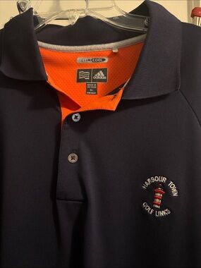adidas Men’s Navy Polo with Orange Inner Trim